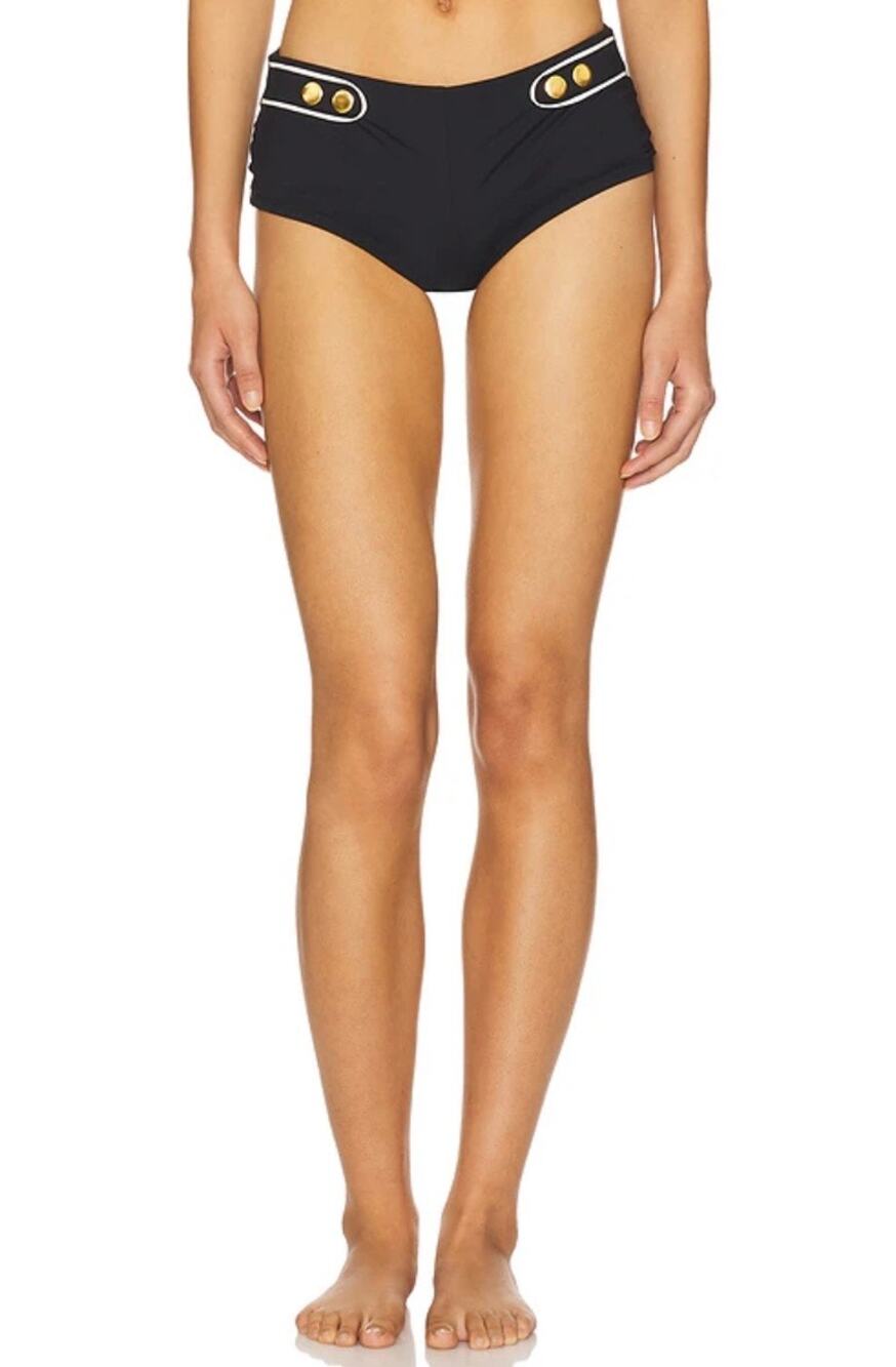 New WeWoreWhat Sailor Short Bathing Suit Bottoms Coverage Black Small